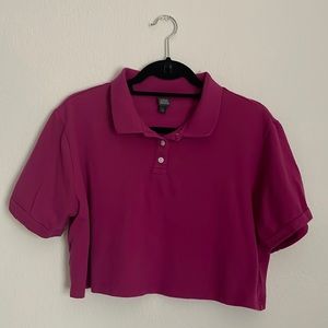 women’s cropped wild fable collared tee size L